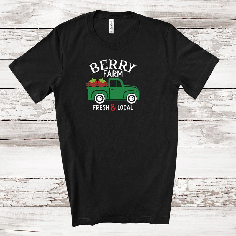 Berry Farm Truck Adult T-shirt  | BLACK