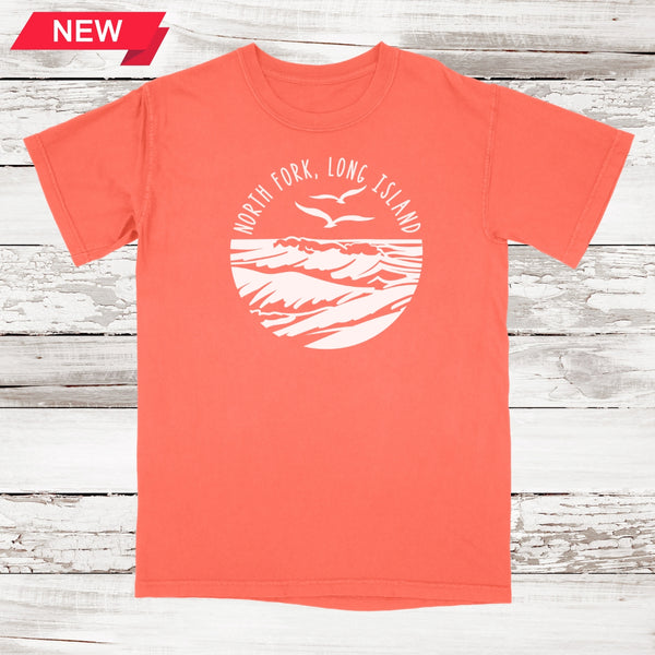 North Fork Long Island Sea & Gulls T-shirt | NEW COLORS | Adult Unisex