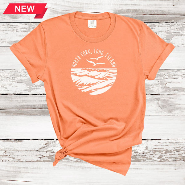 North Fork Long Island Sea & Gulls T-shirt | NEW COLORS | Adult Unisex