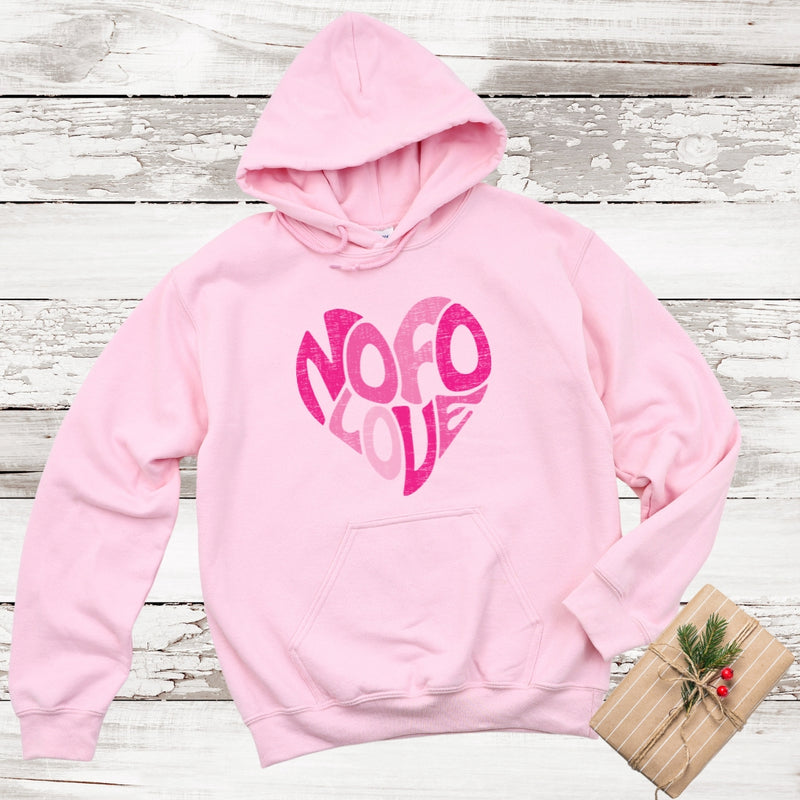 NOFO Love Hoodie | Holiday 2024 | Adult Unisex Light Pink