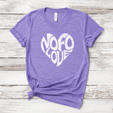 NOFO Love Heart T-shirt | Adult Unisex Heather Lapis