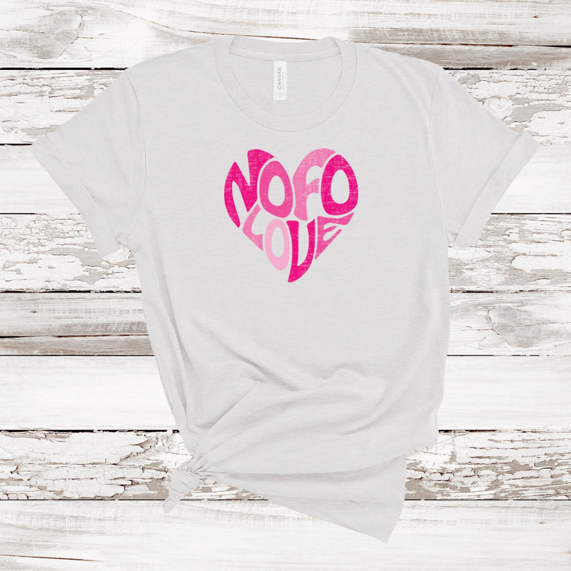NOFO Love Heart T-shirt | Adult Unisex Ash