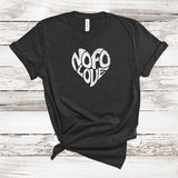 NOFO Love Heart T-shirt | Adult Unisex Dark Grey Heather