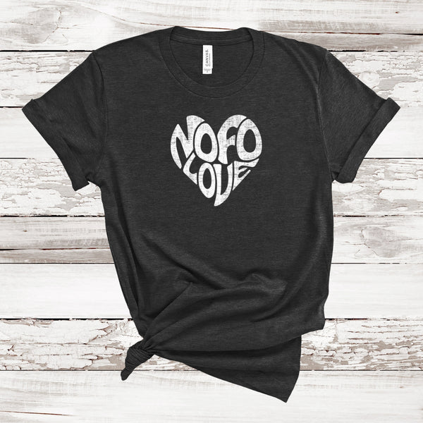 NOFO Love Heart T-shirt | Adult Unisex Dark Grey Heather