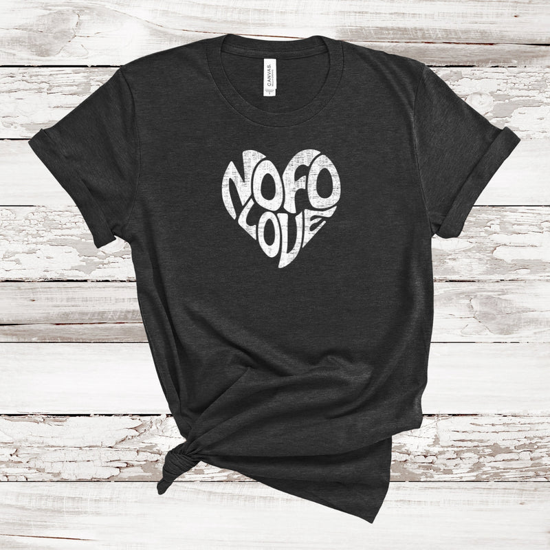 NOFO Love Heart T-shirt | Adult Unisex Dark Grey Heather