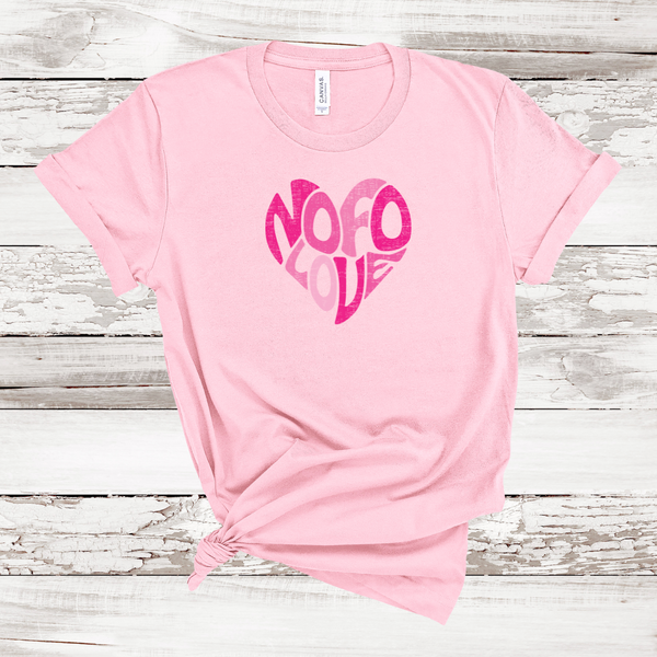 NOFO Love Heart T-shirt | Adult Unisex Pink