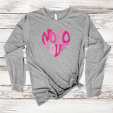 NOFO Love Heart Long Sleeve T-shirt | Adult Unisex