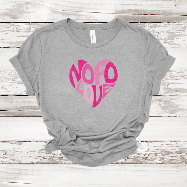 NOFO Love Heart T-shirt | Women's Relaxed Fit Athletic Heather