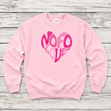 NOFO Love Sweatshirt | Adult Unisex Light Pink