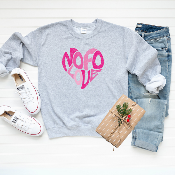 NOFO Love Sweatshirt | Holiday 2024 | Adult Unisex Sport Grey