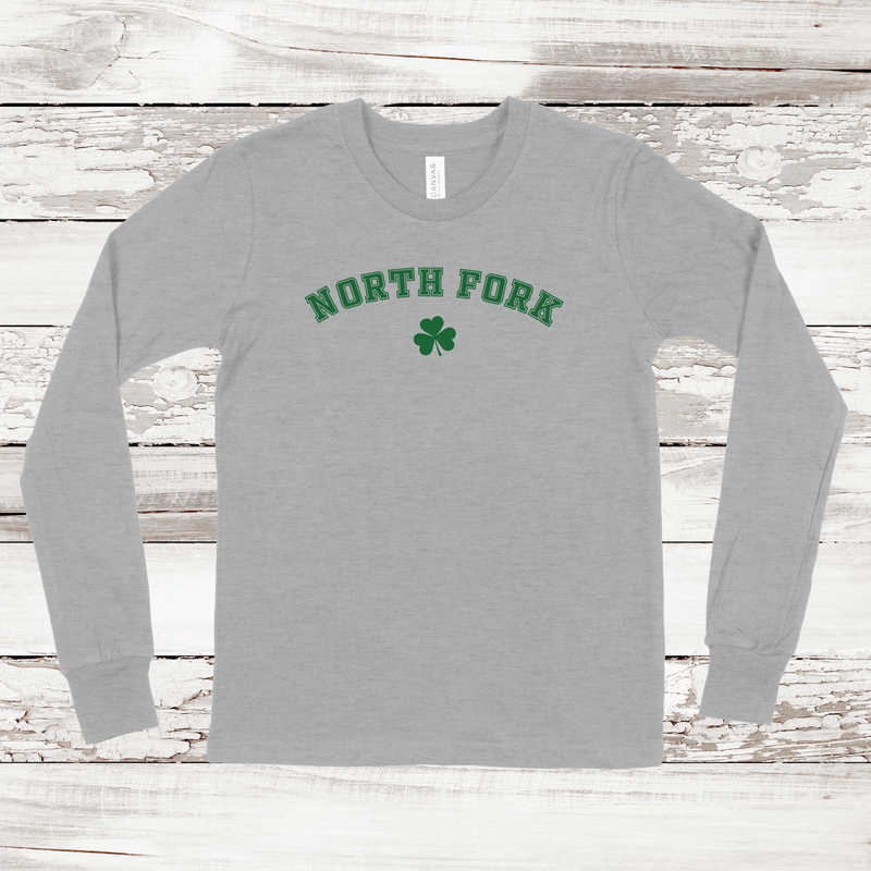 North Fork Shamrock Long Sleeve T-shirt | Kids | St. Patrick's Day Athletic Heather