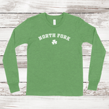 North Fork Shamrock Long Sleeve T-shirt | Kids | St. Patrick's Day Green Triblend