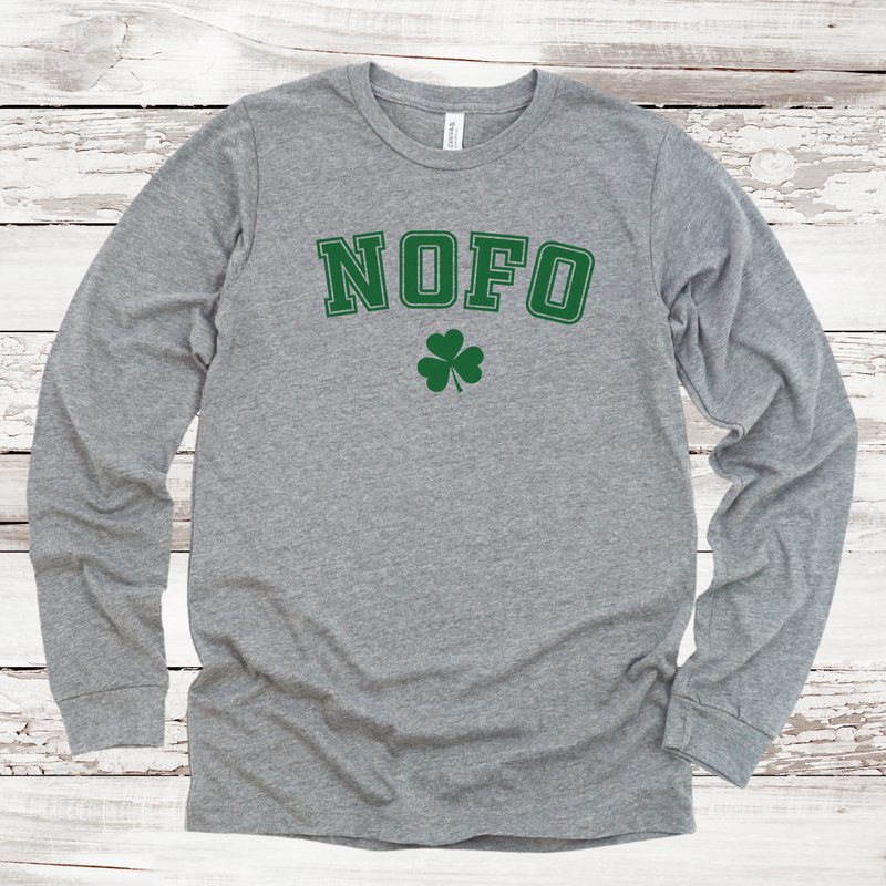 NOFO Shamrock Long Sleeve T-shirt | Adult Unisex | St. Patrick's Day