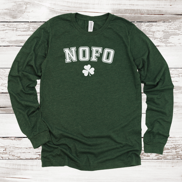 NOFO Shamrock Long Sleeve T-shirt | Adult Unisex | St. Patrick's Day