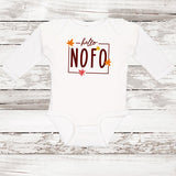 NEW! Hello NOFO Fall 🍁 Long Sleeve Baby Onesie