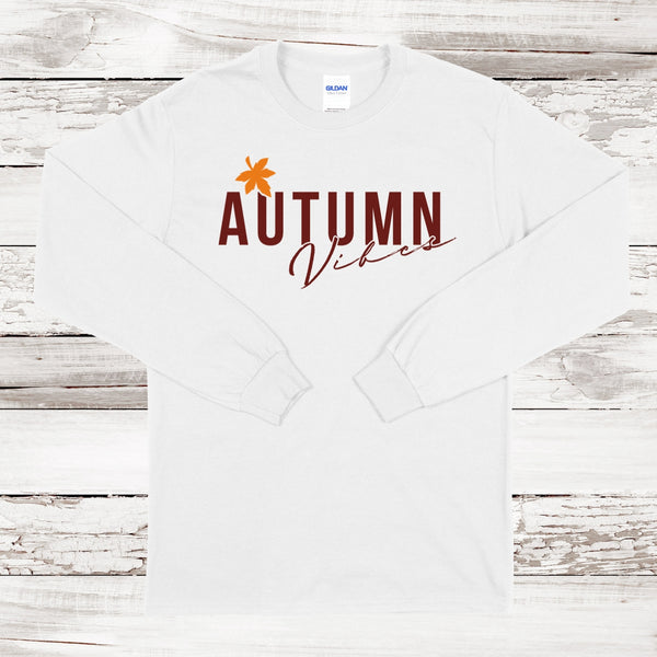 NEW! Autumn Vibes Fall 🍁 Long Sleeve T-shirt | Adult Unisex | Midweight