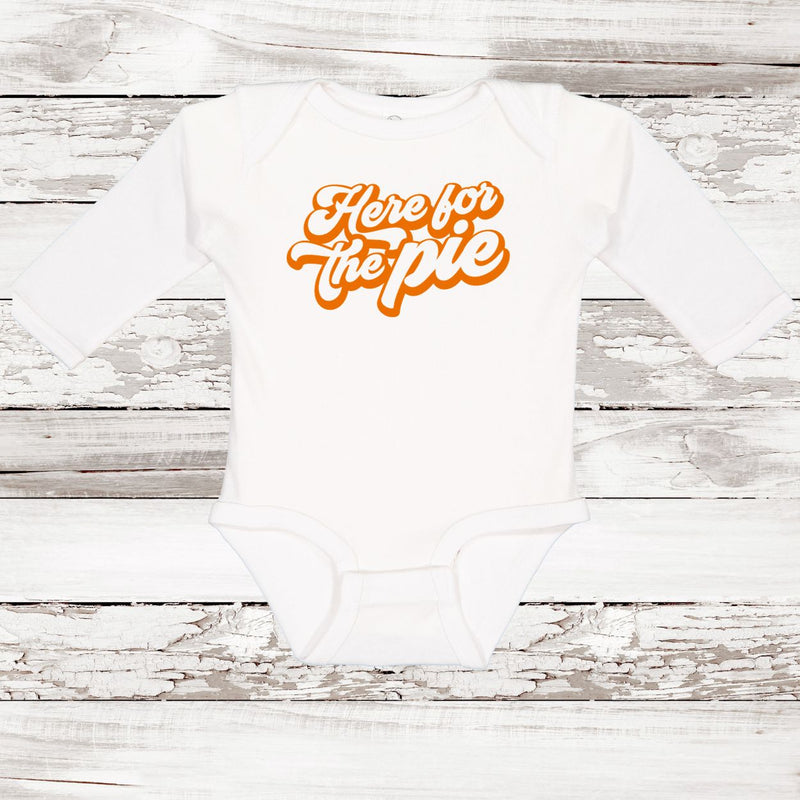 NEW! Here for the Pie Fall 🍁 Long Sleeve Baby Onesie