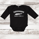 North Fork Hamlet Long Sleeve Baby Onesie | Classic Colors Black