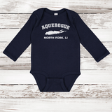 North Fork Hamlet Long Sleeve Baby Onesie | Classic Colors Navy