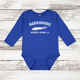 North Fork Hamlet Long Sleeve Baby Onesie | Classic Colors Royal