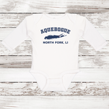 North Fork Hamlet Long Sleeve Baby Onesie | Classic Colors White