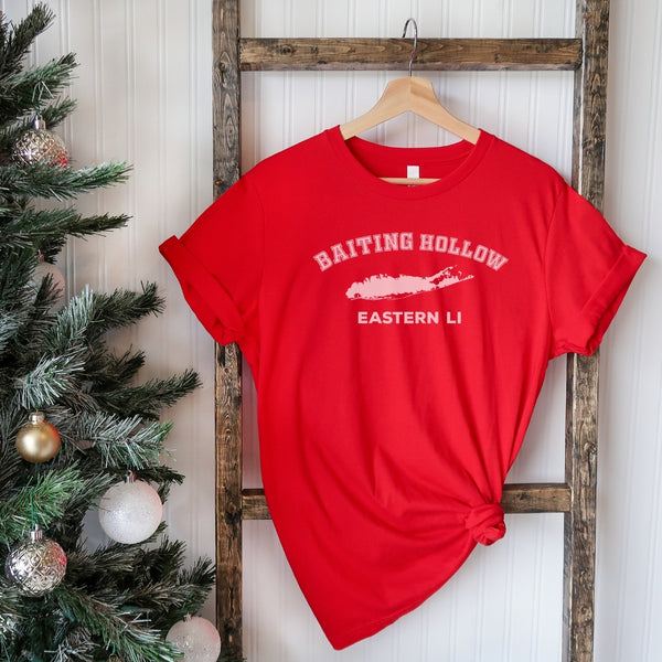 Baiting Hollow Eastern LI T-shirts | Holiday 2024 | Adult Unisex Very Red