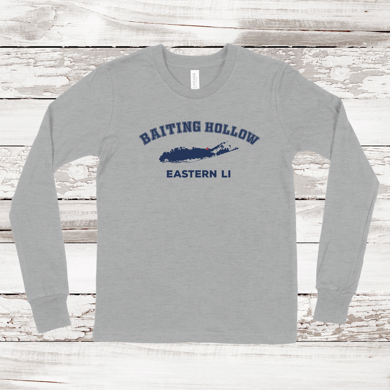 Baiting Hollow Eastern LI Long Sleeve T-shirt | Classic Colors | Kids Athletic Heather