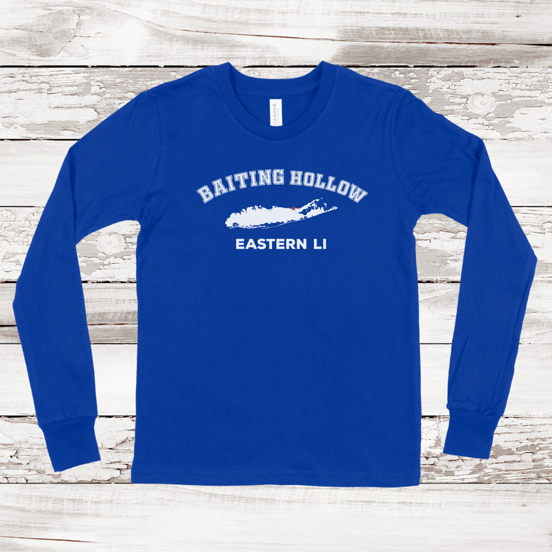 Baiting Hollow Eastern LI Long Sleeve T-shirt | Classic Colors | Kids True Royal