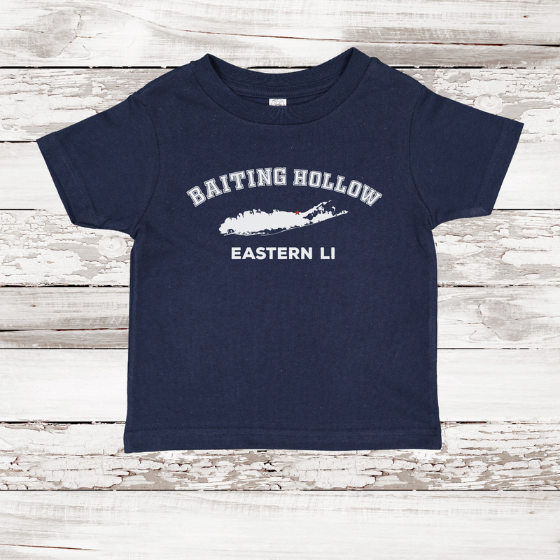 Baiting Hollow Eastern LI Short Sleeve T-shirt | Classic Colors | Toddler Navy