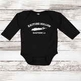 Baiting Hollow Eastern LI Long Sleeve Baby Onesie | Classic Colors Black