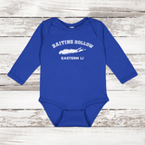 Baiting Hollow Eastern LI Long Sleeve Baby Onesie | Classic Colors Royal