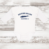 Baiting Hollow Eastern LI Long Sleeve Baby Onesie | Classic Colors White