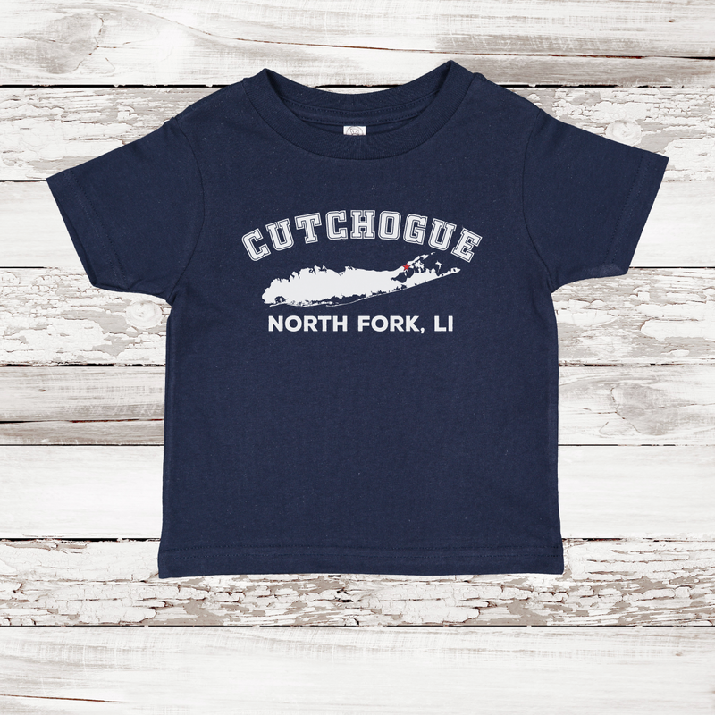 Cutchogue North Fork LI Short Sleeve T-shirt | Classic Colors | Toddler Navy