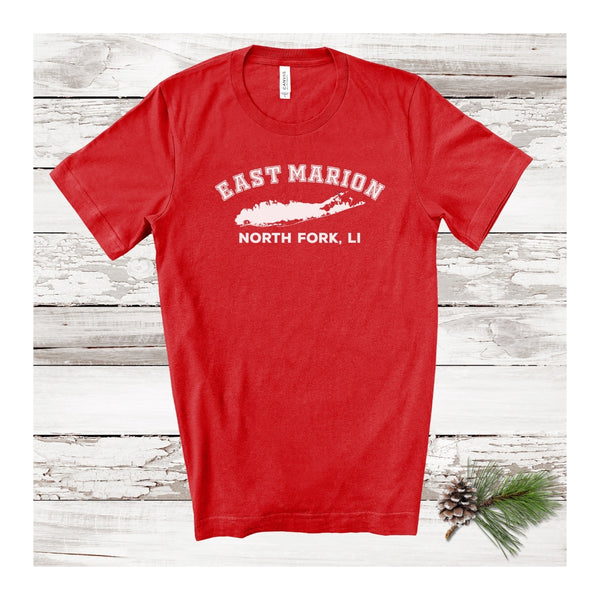 East Marion North Fork LI T-shirt | Holiday 2024 | Adult Unisex Very Red