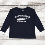 East Marion North Fork LI Long Sleeve T-shirt | Classic Colors | Toddler Navy