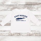 East Marion North Fork LI Long Sleeve T-shirt | Classic Colors | Toddler White