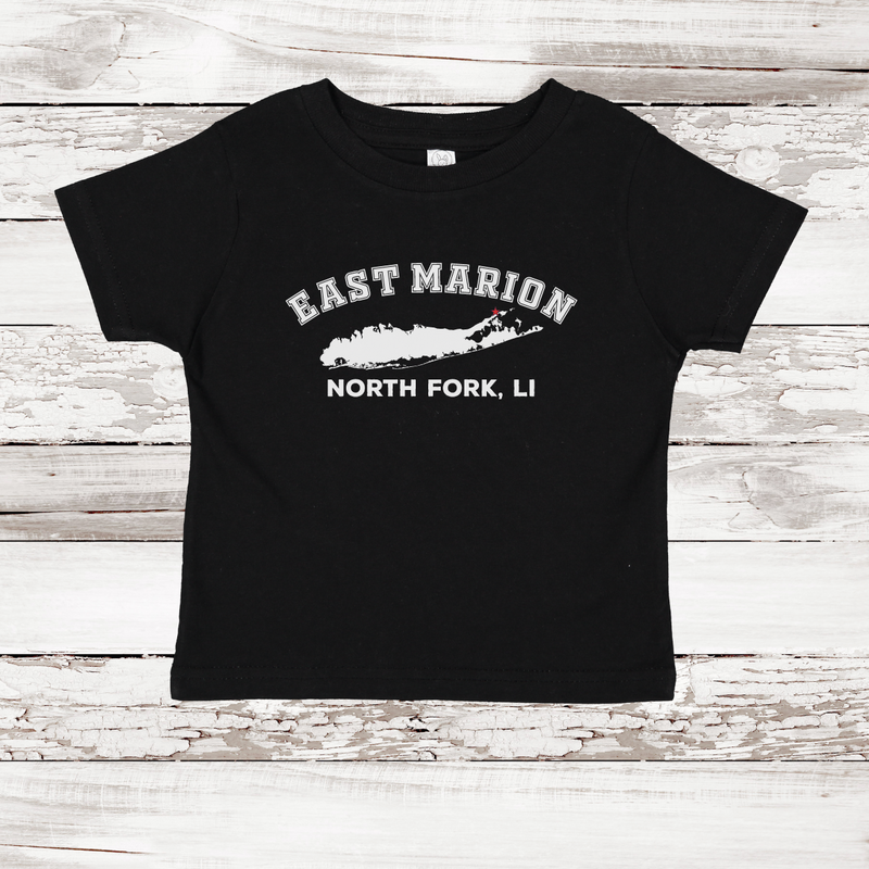 East Marion North Fork LI Short Sleeve T-shirt | Classic Colors | Toddler Black