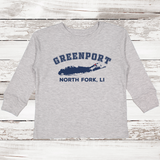 Greenport North Fork LI Long Sleeve T-shirt | Classic Colors | Toddler Heather