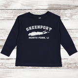 Greenport North Fork LI Long Sleeve T-shirt | Classic Colors | Toddler Navy