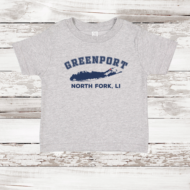 Greenport North Fork LI Short Sleeve T-shirt | Classic Colors | Toddler Heather