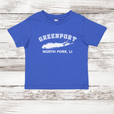 Greenport North Fork LI Short Sleeve T-shirt | Classic Colors | Toddler Royal