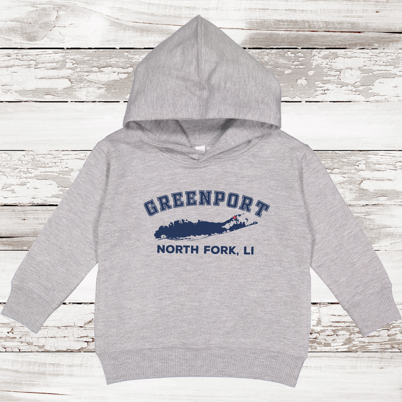 Greenport North Fork LI Fleece Hoodie | Classic Colors |Toddler Heather