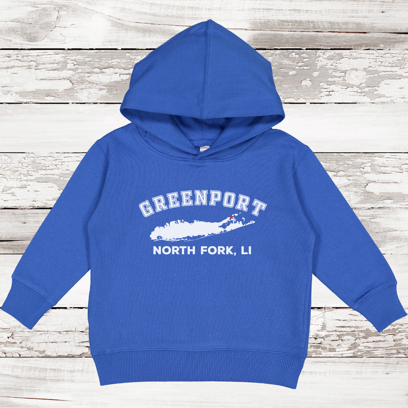 Greenport North Fork LI Fleece Hoodie | Classic Colors |Toddler Royal