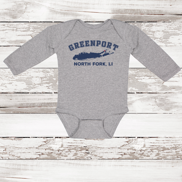 Greenport North Fork Long Sleeve Baby Onesie