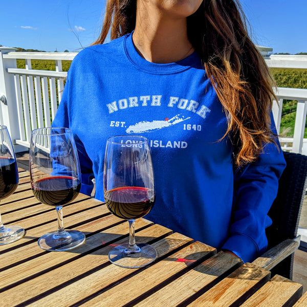 Classic North Fork Long Island Sweatshirt in Royal Blue