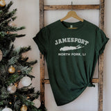 Jamesport North Fork LI T-shirts | Holiday 2024 | Adult Unisex Forest Green