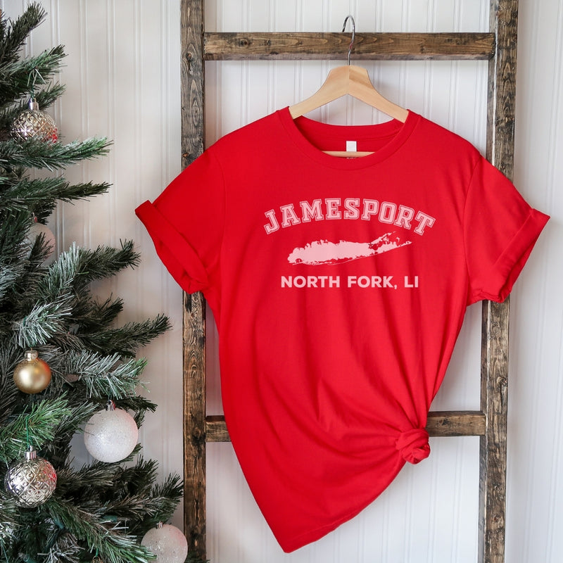 Jamesport North Fork LI T-shirts | Holiday 2024 | Adult Unisex Very Red