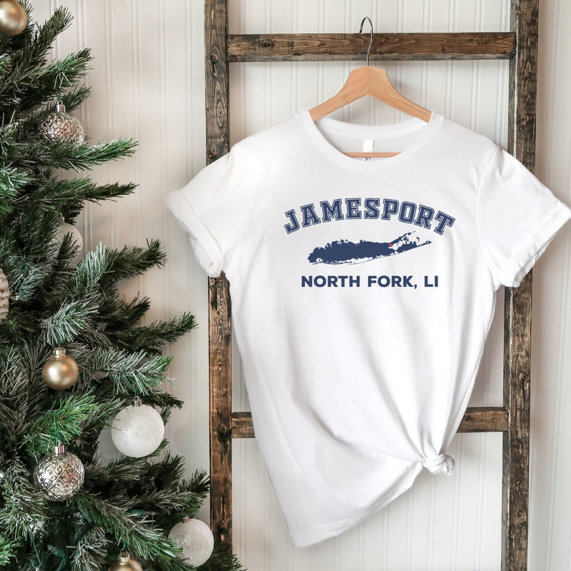 Jamesport North Fork LI T-shirts | Holiday 2024 | Adult Unisex White