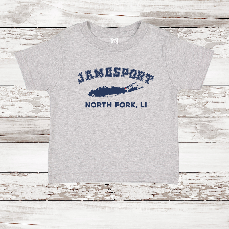 Jamesport North Fork LI Short Sleeve T-shirt | Classic Colors | Toddler Heather