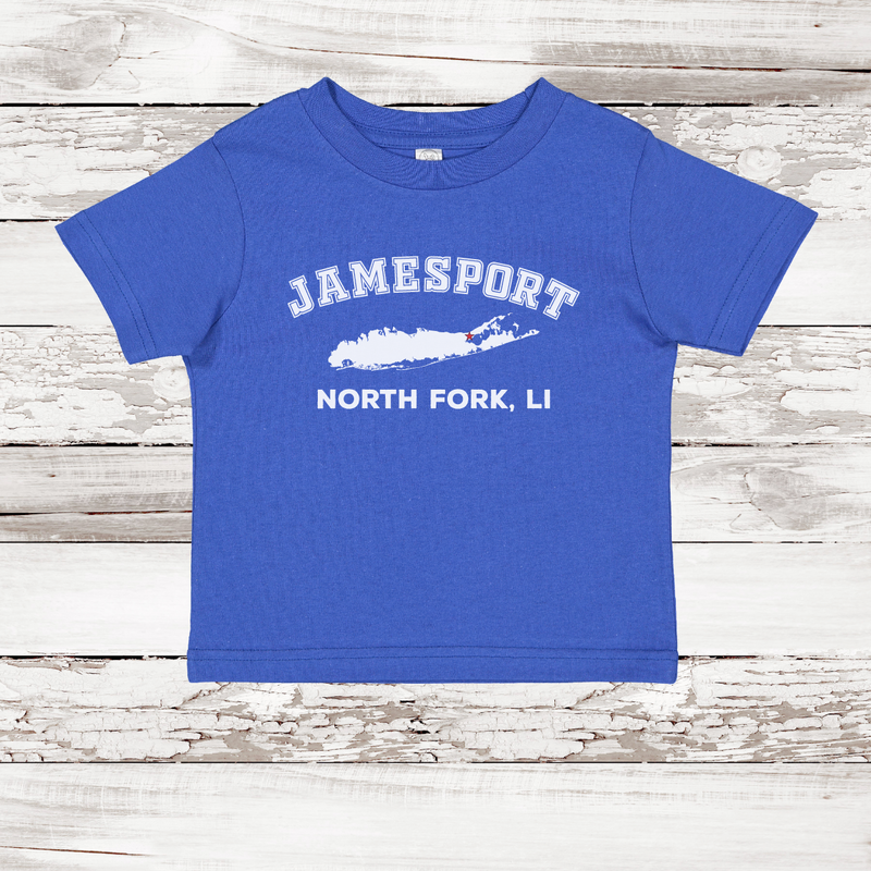 Jamesport North Fork LI Short Sleeve T-shirt | Classic Colors | Toddler Royal